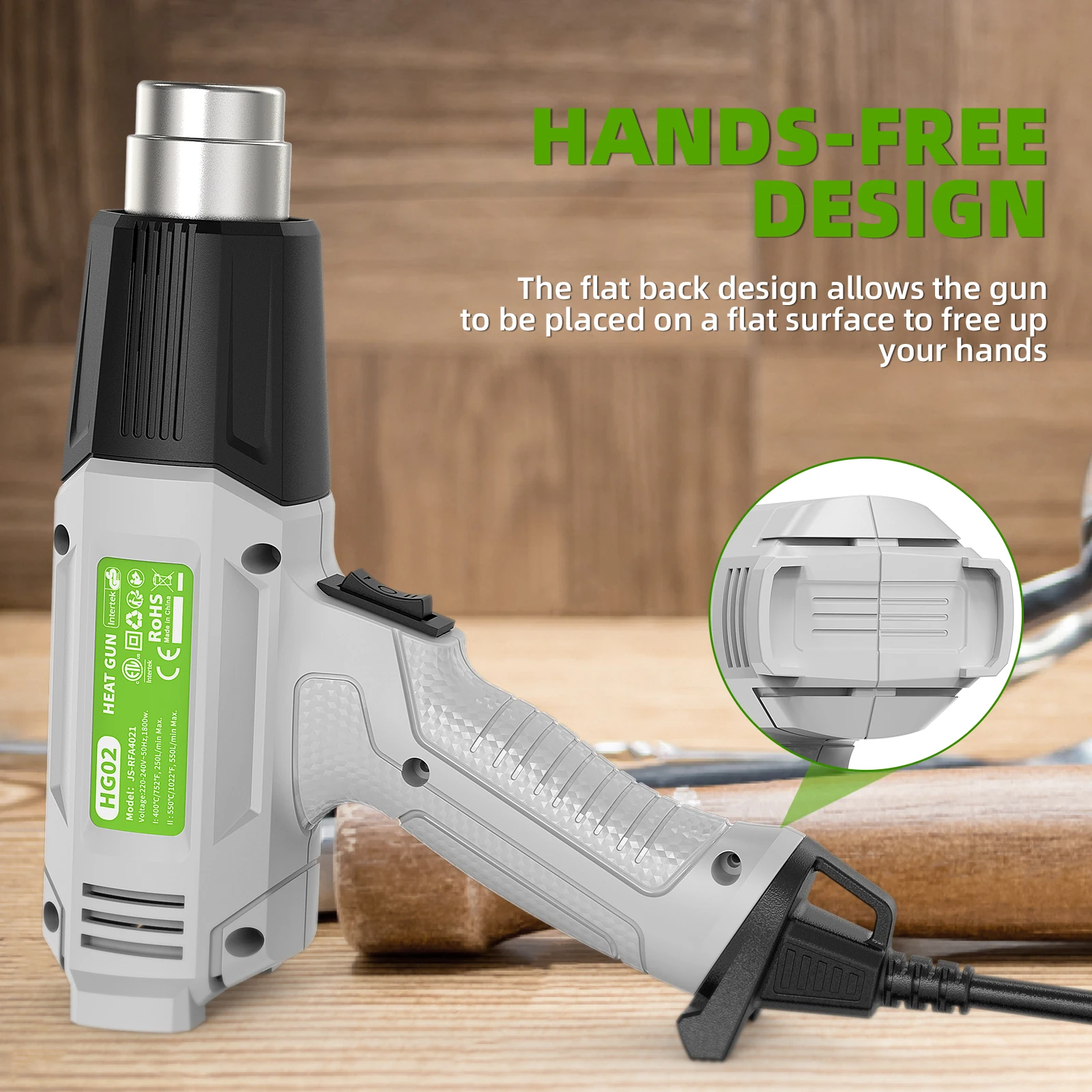 Heat Gun 1500W-1800W  Electric Heat Air Gun With LCD Temperatures Adjustable Thermal Blower Shrink Wrapping Construction Drye 3