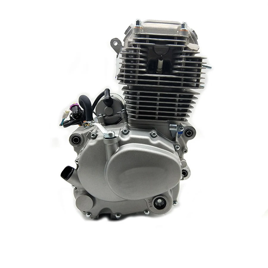 Engine, 125cc, manual clutch, Zongshen, 4-speed, silver 