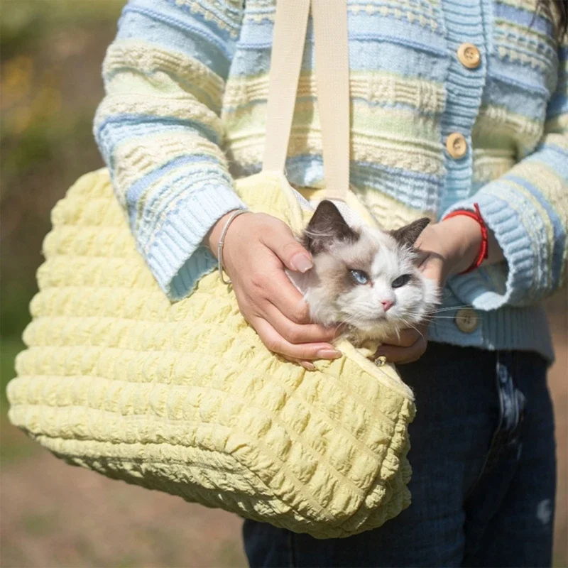 

Сумка на плечо для кошек для путешествий, мягкая сумка на плечо, большая вместимость, сумка для переноски домашних животных,