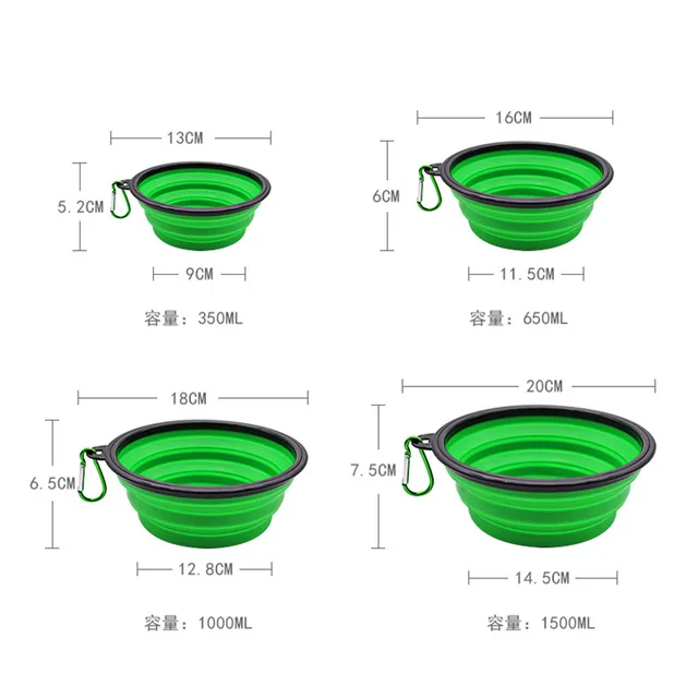1000ml High-Capacity Pet Folding Silicone Bowl Collapsible Dog Outdoor Travel Portable Puppy Food Container Feeder Dish Bowl 6