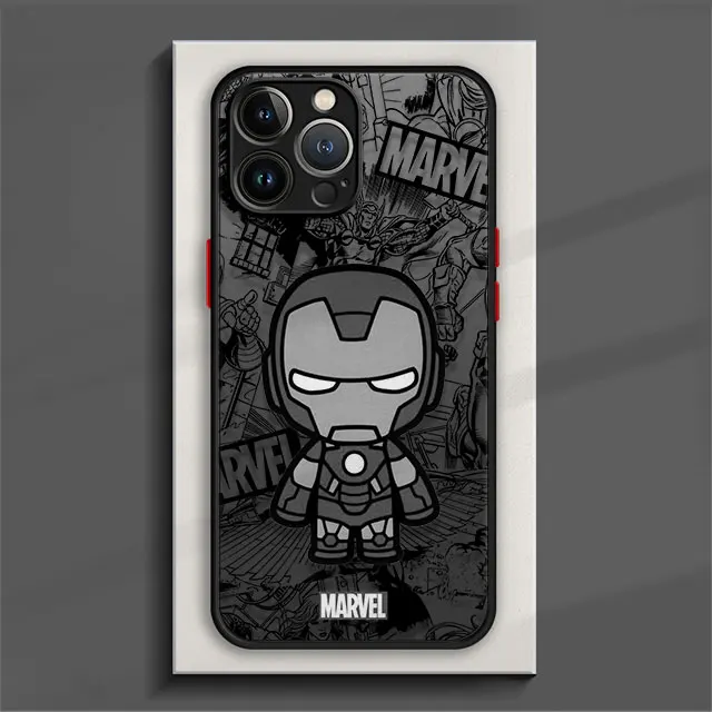 thumbnail image 1 of Cartoon Marvel Groot Spiderman Phone Case for iPhone 15 14 13 11 12 Pro Max X XS XR 7 8 Plus Mini Silicone Frame Matte PC Cover, 1 of 5