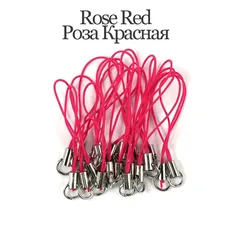 Assorted Pack of Lanyard Straps with Lobster Clasp Keychain Hooks - Decorative Keyring and Charm Set Accessories - 100Pcs (Rose red)