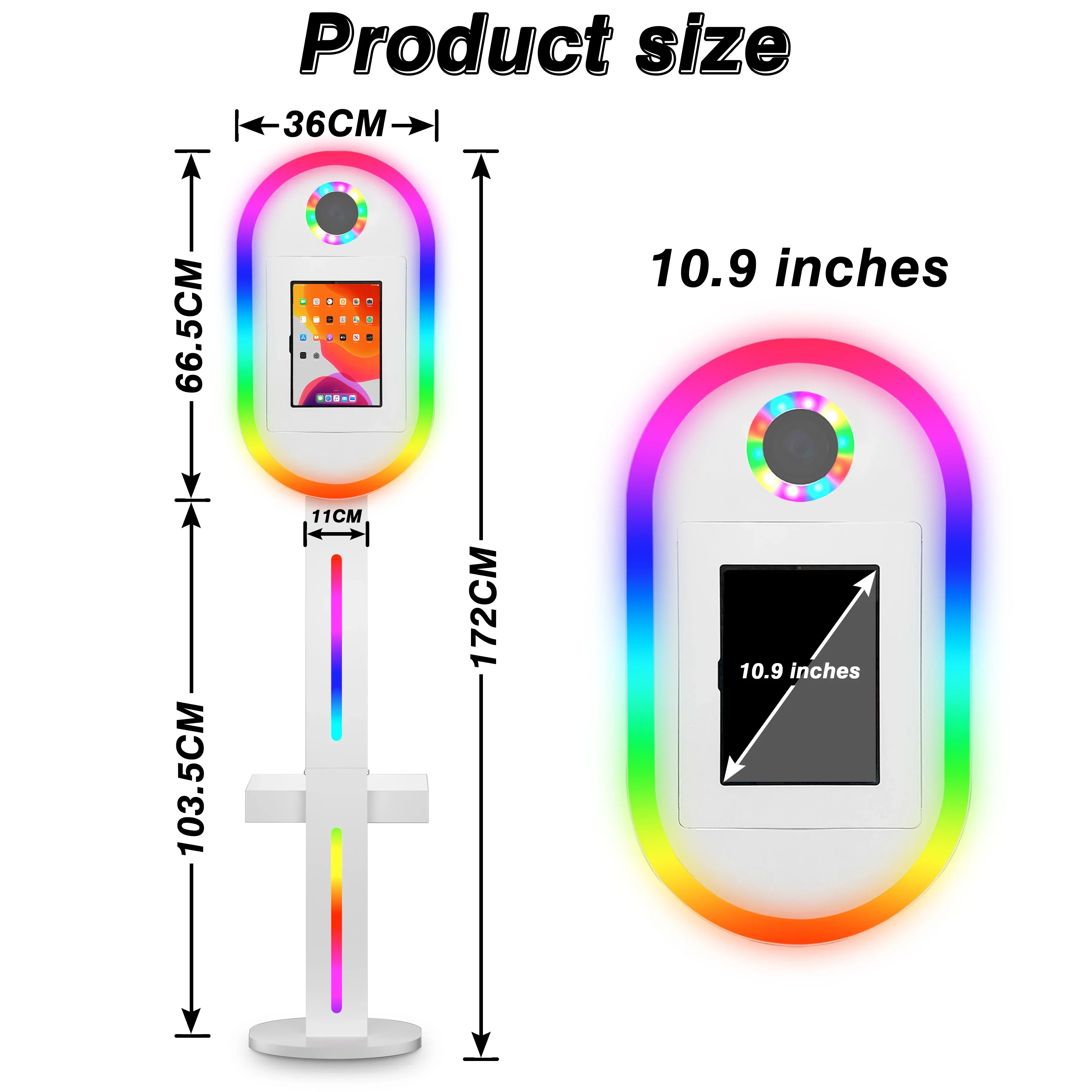 Oval 10.9 12.9 11 Ipad Photo Booth Shell Machine Dslr Photo Booth Ipad Stand Kiosk with camera holder Ipad Pro Dslr Photo Booth S3b021c9540e94d9b97d00c71485a47d44