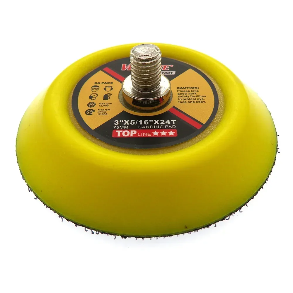 3 Inch 75mm Professional Dual Action Random Orbital Sanding Pad 5/16"-24 Thread Hook and Loop