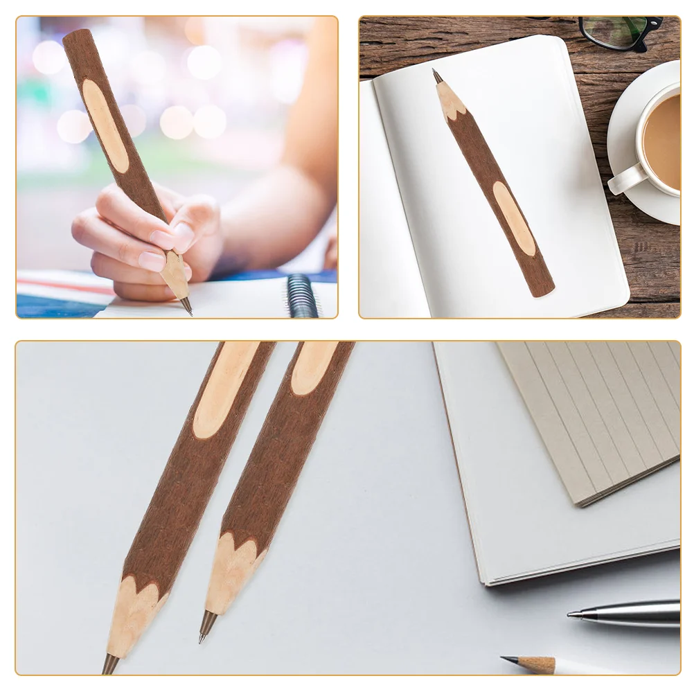 

10 Pcs Wooden Ballpoint Pen Portable Writing Multi-function Tree Bark Pens Fashion Household Gift Pencil
