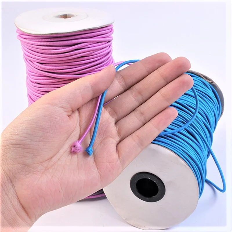 2mm Colorful High-Quality Round Elastic Band Round Elastic Rope Rubber Band Elastic Line DIY Sewing Accessories 45yards/roll