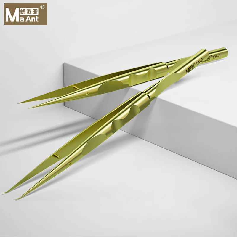 

Maant High Precision Titanium Alloy Tweezers Non-magnetic Curved / Straight Tip Tweezers for Mobile Phone Clip Jump Wire