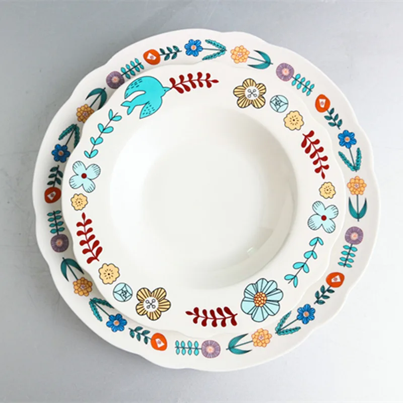 

Simple ins wind breakfast plate Nordic Japanese style small fresh cake plate Home plate Bone china dish tableware