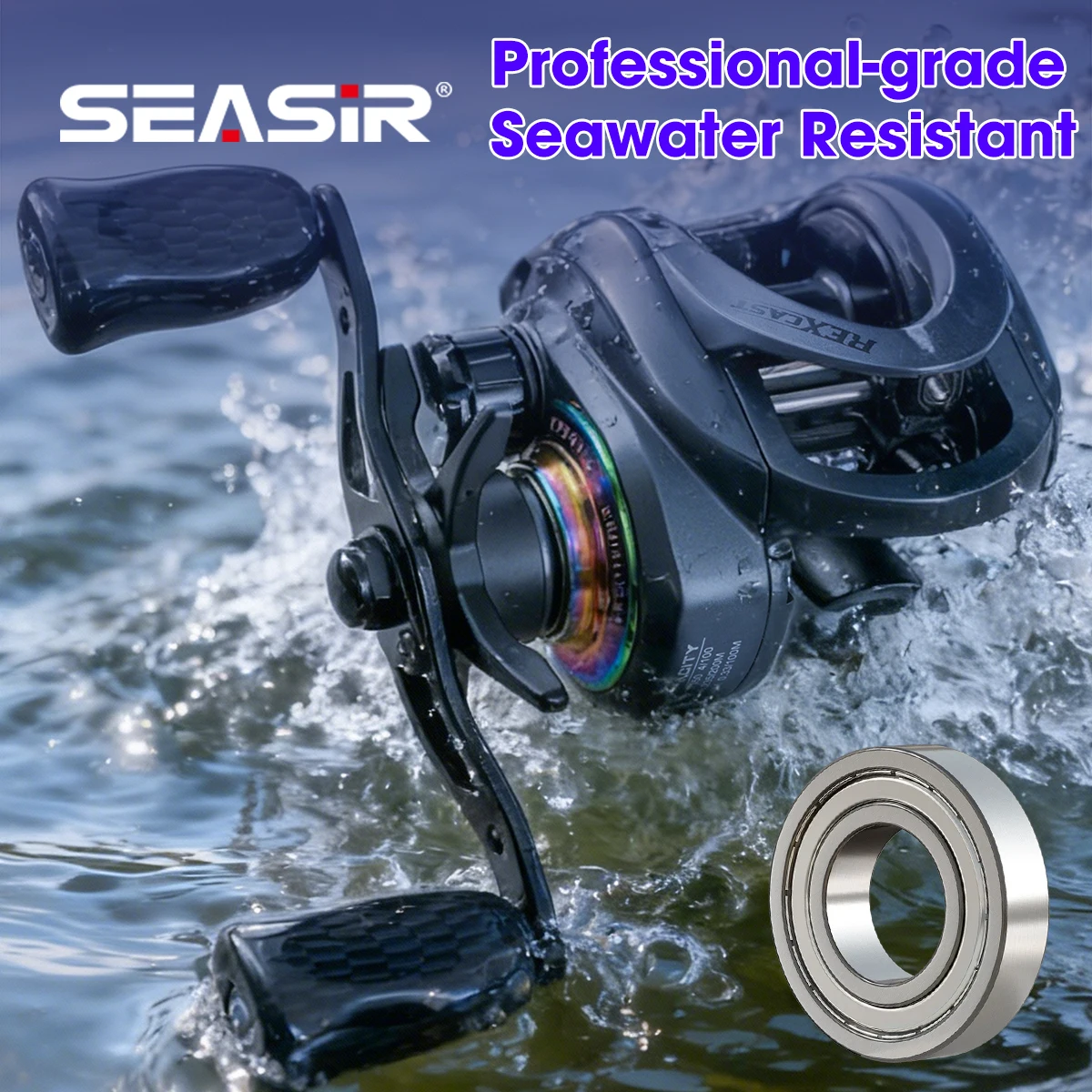 Seasir Rexcast Baitcaster Long Cast Max Drag 12kg Carbon Washers