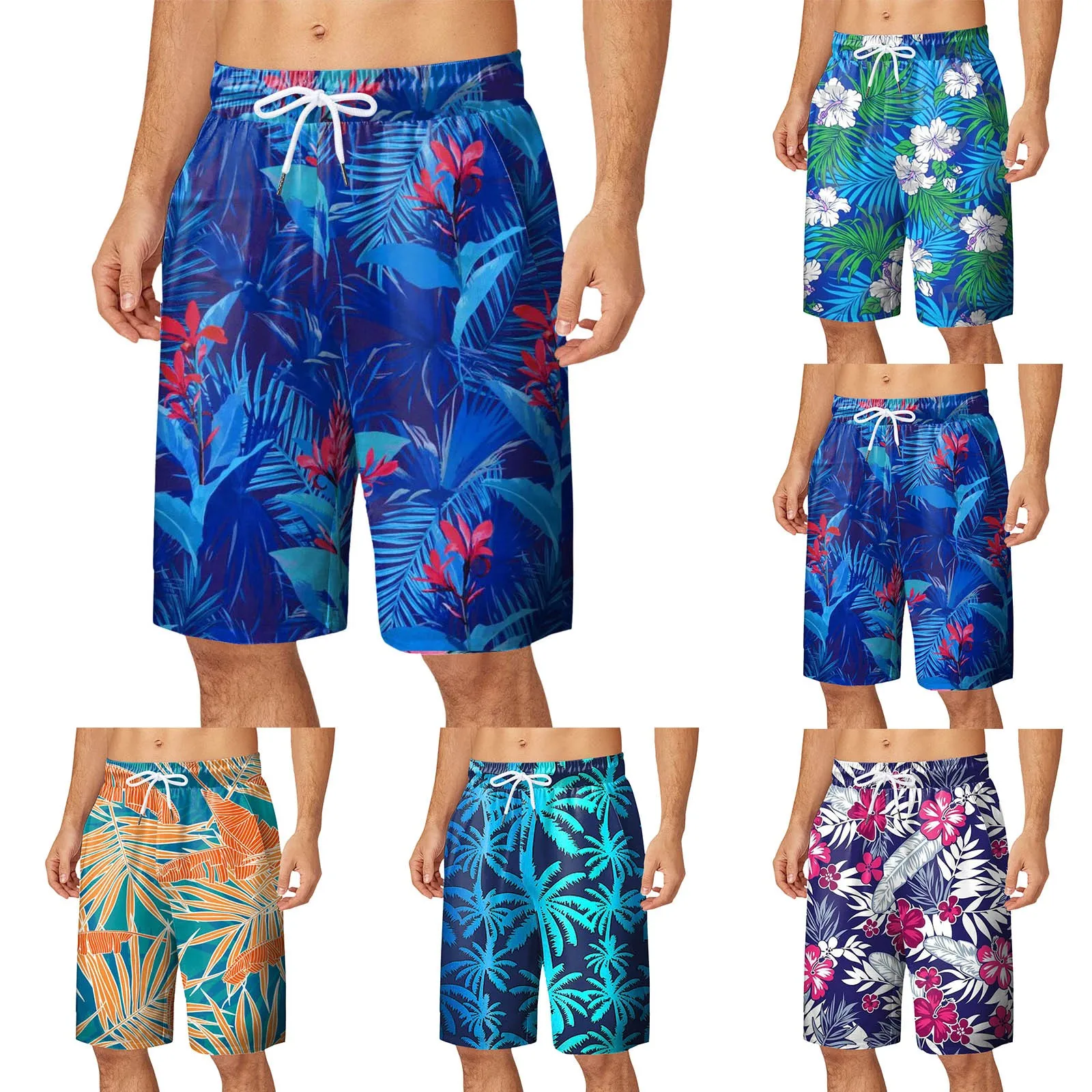 

Mens Summer Digital 3D Printed Shorts Elasticated Waisted Beach Pants