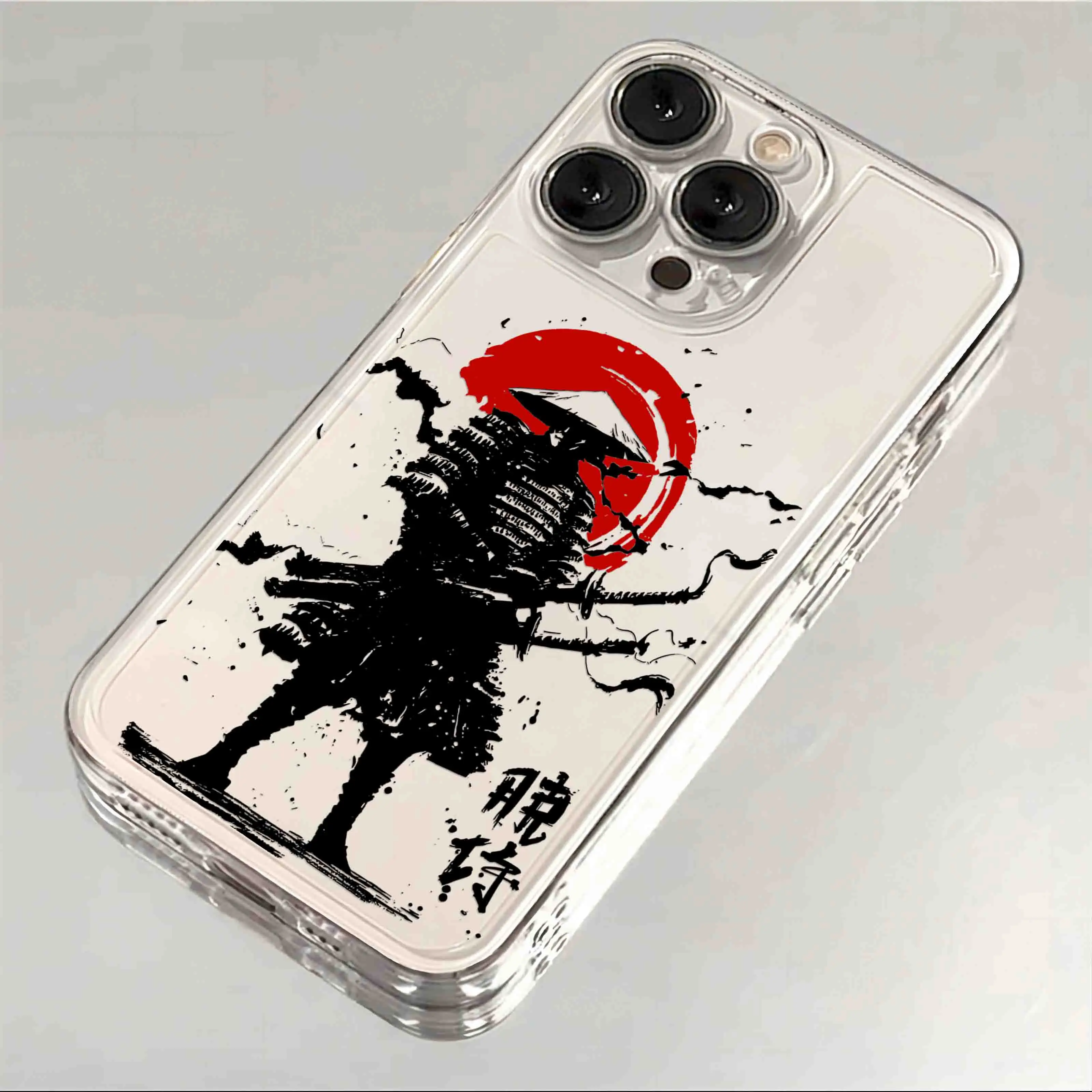 Japan Ghost Face Samurai Transparent Phone Case