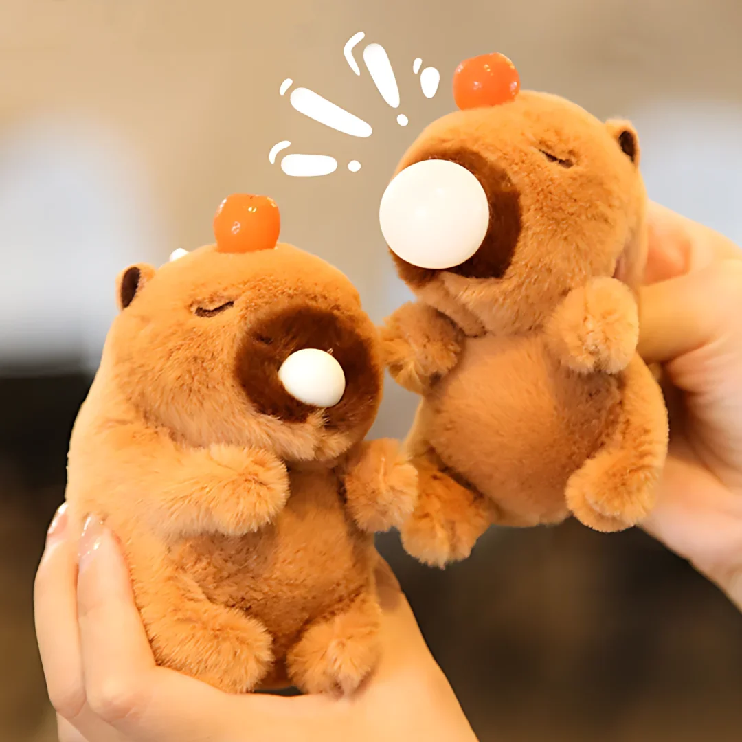 Spit Bubble Capybara Plush Keychain 1-20Pcs Water Guinea Pig Doll Doll Pendant Student Backpack Charm Car Key Chain Charm