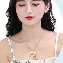 24k gold dipped rose necklace