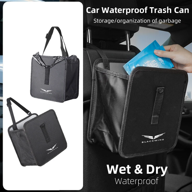 Car Logo Car Waste Bin Pieghevole Hanging Waterproof Car Waste Box Per Cadillac Escalade Cts Ats Srx Sts Ct5 Ct4 Ct6 Xts Xt5 Xt4