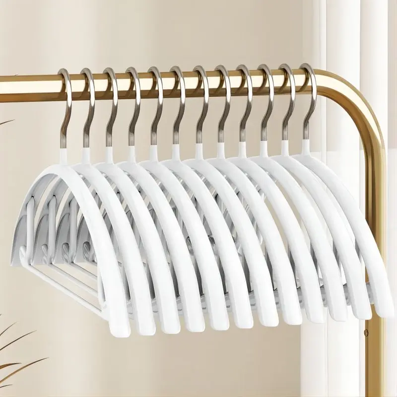 Clothes hanger 5PCS PVC Round Metal Household Non-slip Adult Clothes Hanger