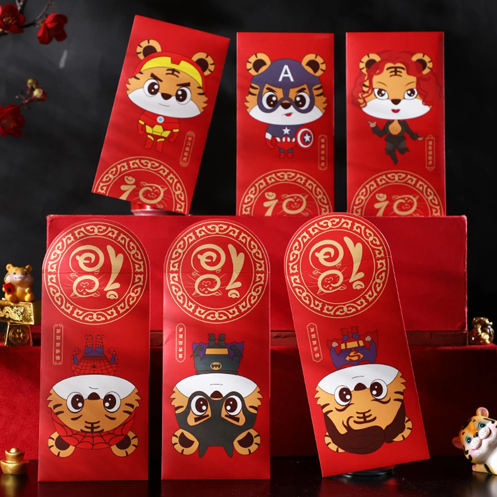 Suniney 36 PCS Chinese New Year Red Envelope of 2022 Chinese The Year of Tiger Lai See Lucky Money Envelope Cash Pockets with Blessing Words Fortune Flower Pattern for Chinese New Year Spring Festival Chinese Red Packets Hong Bao Gift Lucky Money Pockets