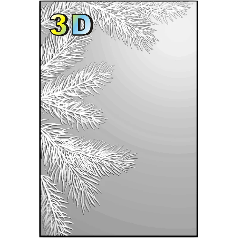 Plastic Embossing Folder 3d Texture Decorations New 3-d Texture Gradient Embossed Folder-Pine Branches Of Tim Holtz-Used For Handmade Letter Background Greeting Card Scrapb