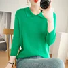 POLO Collar Women's Knitted Sweater Cashmere Blend Autumn And Winter New Solid Color Simple Inner Slimming And Age-reducing Top 6