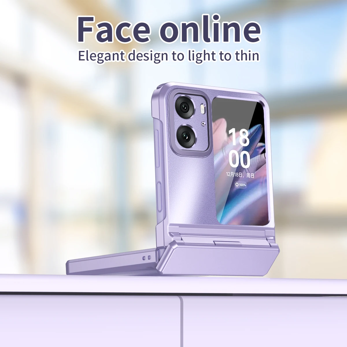 For OPPO Find N2 Flip Case Luxury Colorful Electroplating Matte Folding Hinge Shockproof Protection Hard Back Cover Accessories