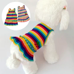 Robe douce pour chien, jupe rayée, chiot, joli vêtement doux, accessoires universels pour animaux de compagnie, printemps et été, 2021 