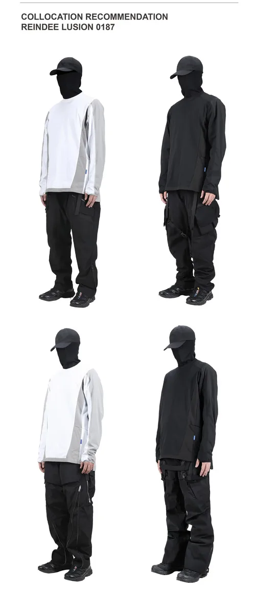 Reindee Lusion 22FW 0187 Outdoor splicing material breathable fast dry long sleeve shirt techwear gorpcore