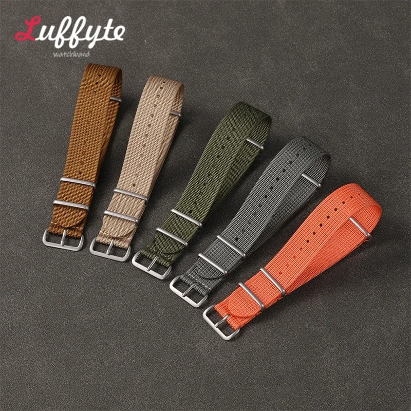 Durable Ribbed Nylon Watch Strap - Military-Style Watchband Accessory