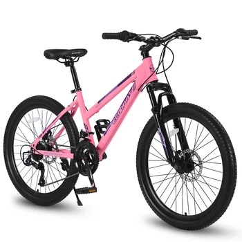 Ecarpat Mountain Bike 24 26 Inch Wheels, 21-Speed Disc Brake, Female Bicycles, 15 1