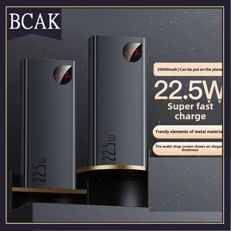 10000mAh 20000mAh 파워뱅크 22.5W 모바일폰 PD 고속 충전 BCAK 휴대용 모바일 전원 공급 장치 아이폰용