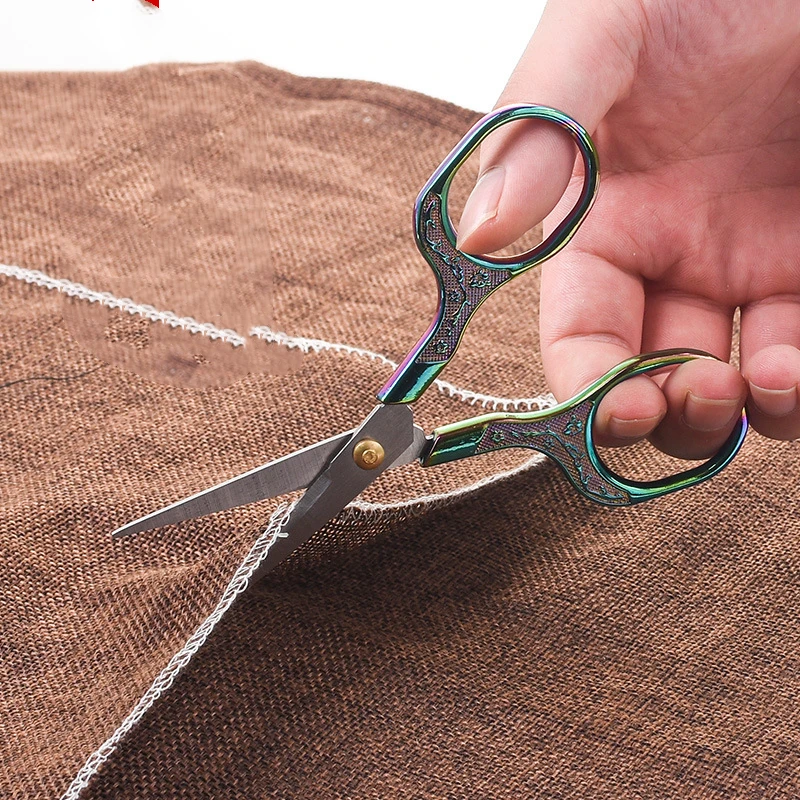 날카로운 황금 작은 가위 뾰족한 공예 자수 가위 재봉실 커터 재봉 가위 재단사 지그재그 패브릭 가위
