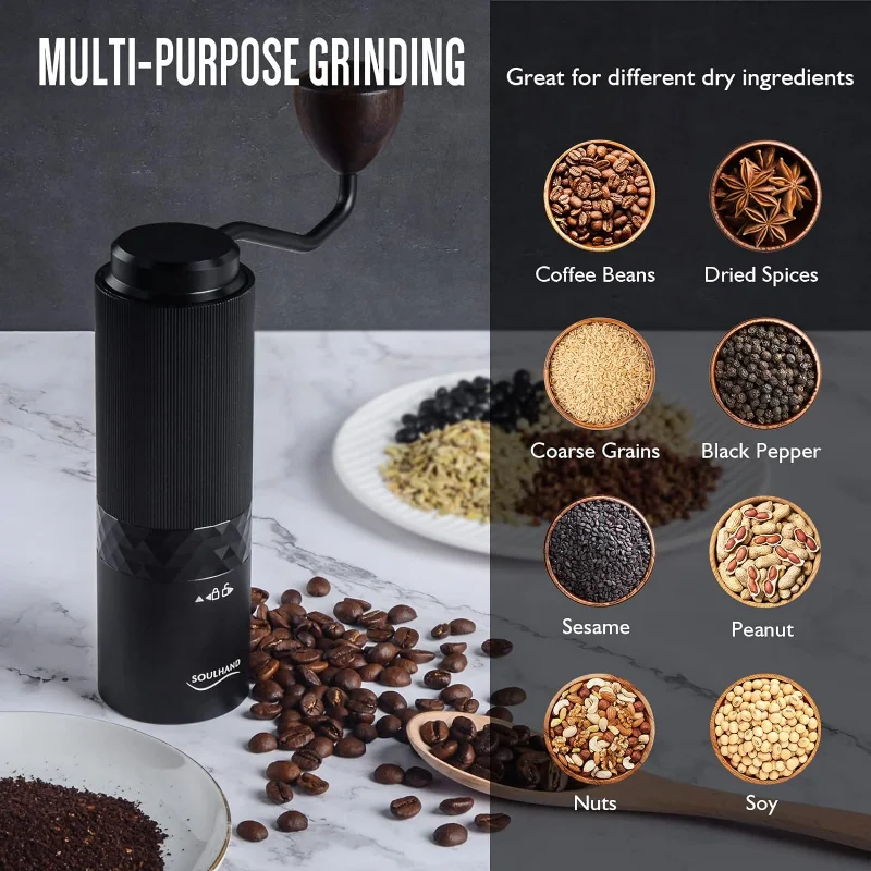 Portable Coffee Grinder, Electric and Manual 2-in-1 Café Grind