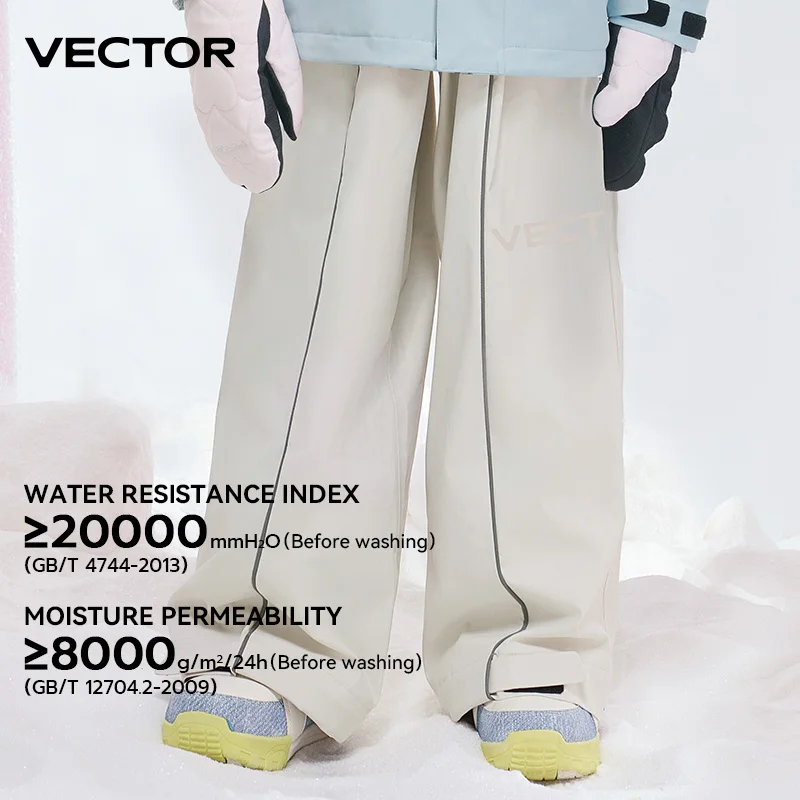 VECTOR Children Wide Ski Pants for Boys Girls Outdoor High Quality Windproof Waterproof Warm Snow Trousers Winter Ski Snowboard