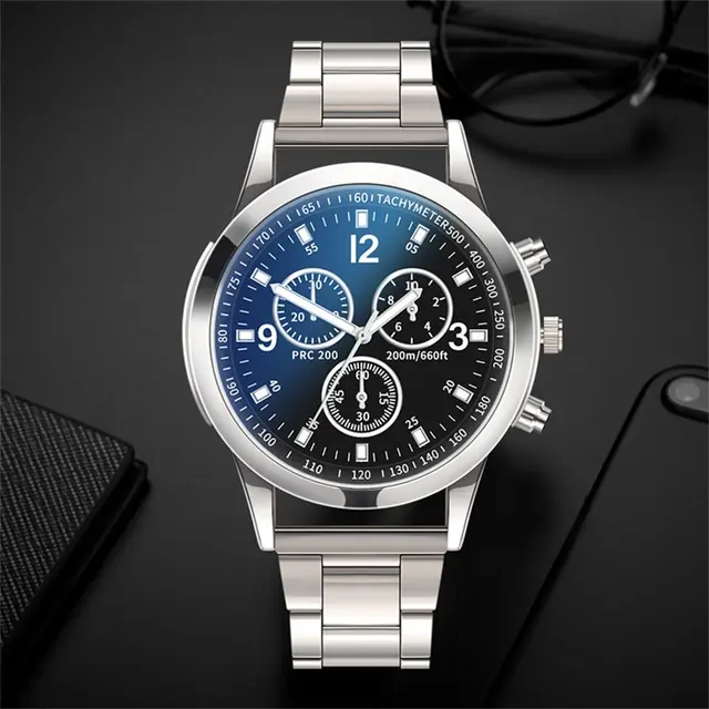 Fashion Mens Stainless Steel Watches Luxury Quartz Wristwatch Clock Men Business Casual Watch Relogio Masculino 5