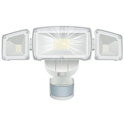 White Adjustable Security Light With Sport Sensor Motion Detection Flood Light For Garage, Yard