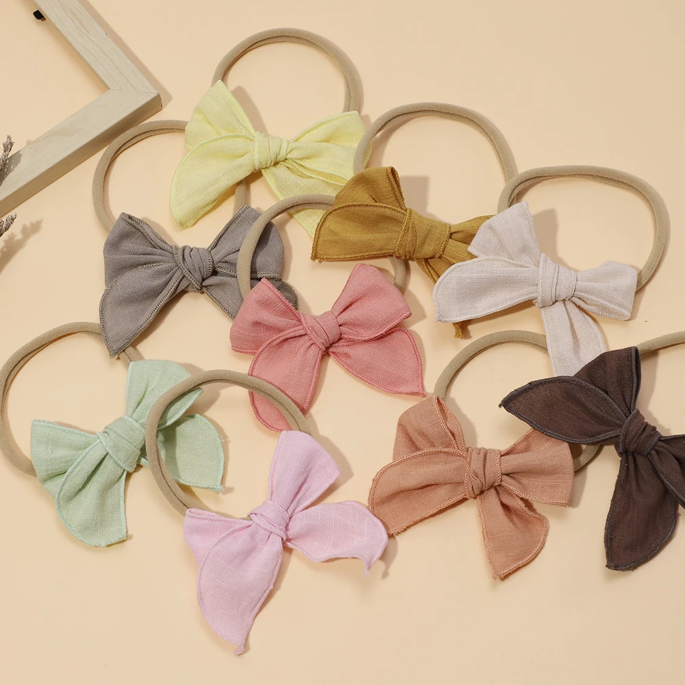 

Baby Accessories For Newborn Toddler Kids Baby Girl Boy Hairband Nylon Solid Color Headband Cotton Bow Hairrope Hair Accessories