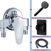 G1/2" Bathtub Shower Faucet Hot and Cold Water Mixing Valve Bathroom Set Countertop Mounted Chrome Plated Valve Bath Shower Set 1
