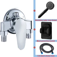 G1/2" Bathtub Shower Faucet Hot and Cold Water Mixing Valve Bathroom Set Countertop Mounted Chrome Plated Valve Bath Shower Set 1