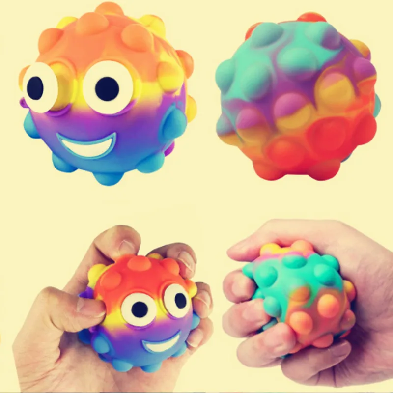 

Silicone Pinch Ball 3D Decompression Bubble Fun Grip Force Ball Fingertip Decompression Venting Stress Reduction Toys Kid-toys