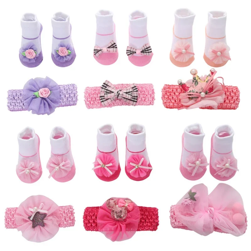 2Pairs Infant Baby Cotton Socks for Girls Newborn Boy Toddler 0-12