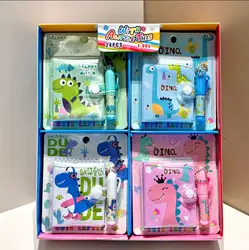 Cute Dinosaur - Themed Spiral - Bound Notebooks - Thick Journals with Simple Design, Available in Various Colors for School or Office Use. (2 Notebooks and 2 Pens)
