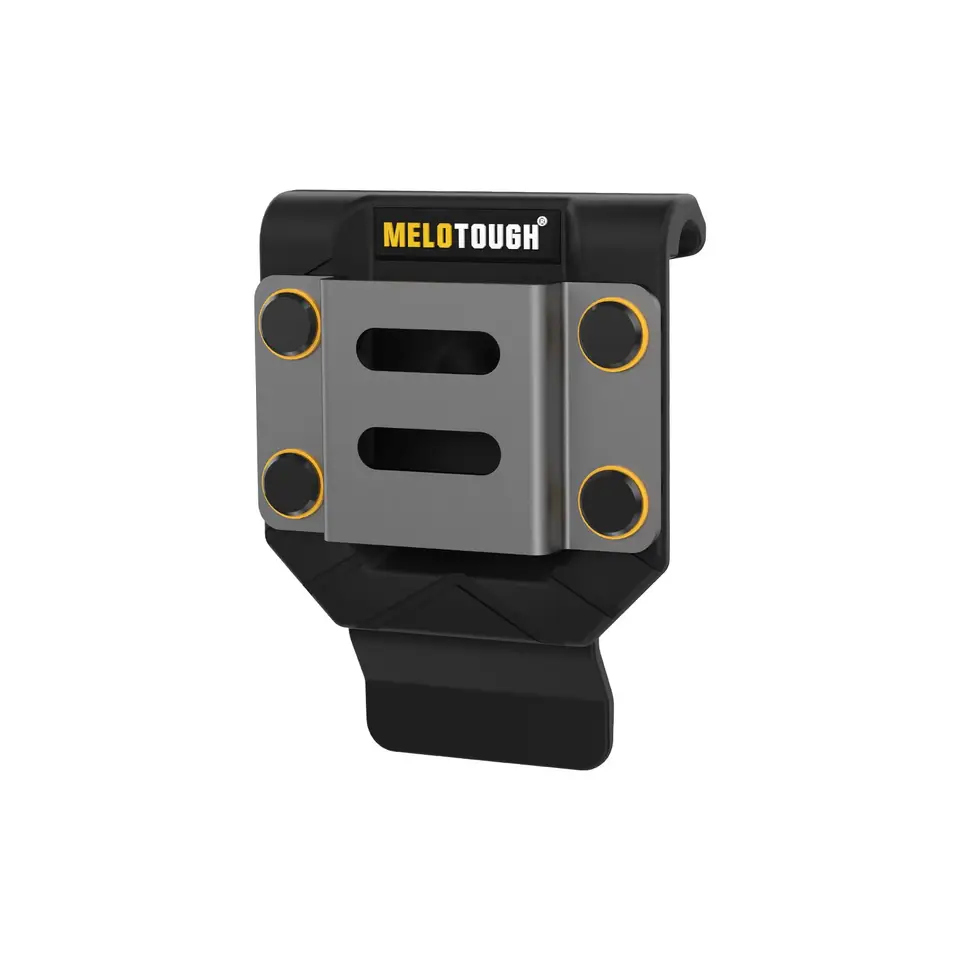 MELOTOUGH Tape Measure & Drill Holder For Tool Belt - Metal Clip On Holster (Silver) - View #7