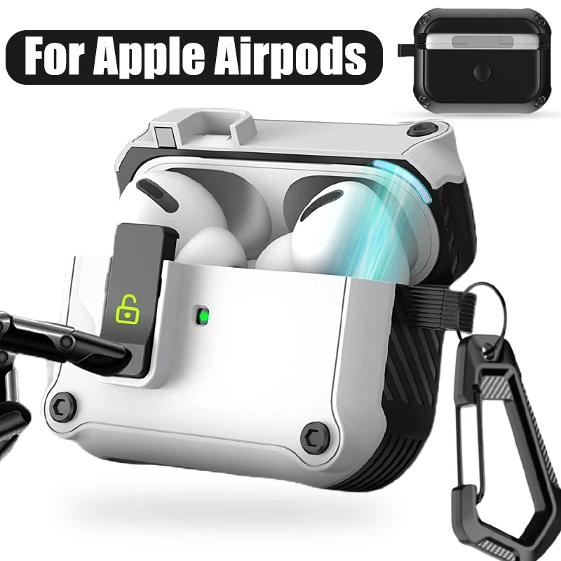 

Магнитный защитный чехол для Apple Airpods 1 2 3 Airpods Pro 1 2, наушники с защитой от царапин и автоматическим замком с крючком