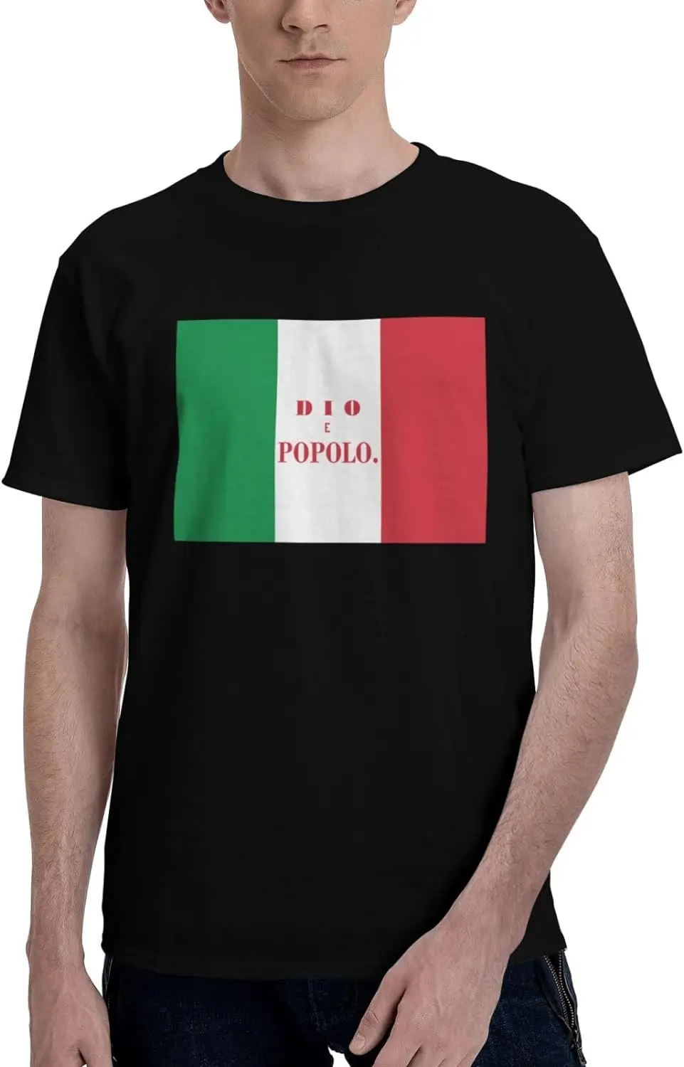 

Flag of The Roman Republic 19th Century Short Sleeve T-Shirt Cotton Soft Breathable Crew-Neck Black