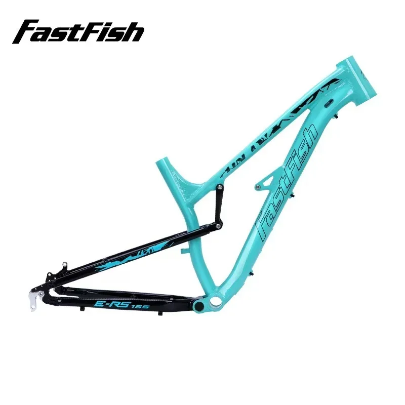 FastFish 27.5인치 MTB 풀 서스펜션 프레임 고강도 알루미늄 30.4mm 시트포스트 135mm QR 2.4인치 최대 타이어 폭 M68 BB