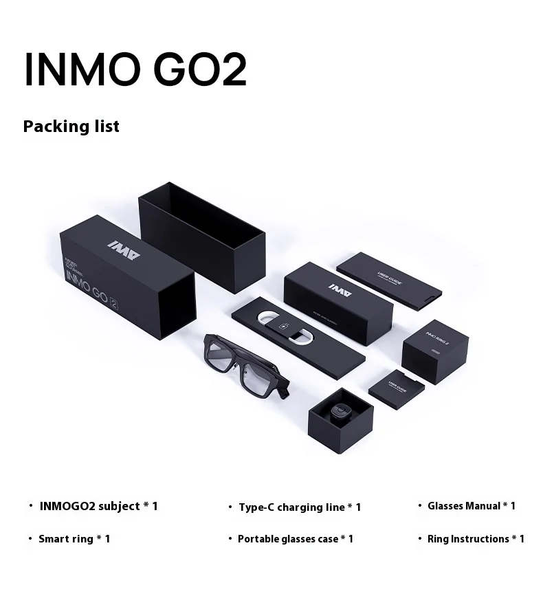 INMO GO2 AR Translation Glasses Intelligent Simultaneous OfflineTranslation Overseas Travel Class Translation Machine