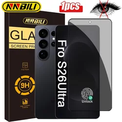 NNBILI Privacy Tempered Glass Anti - Spy Screen Protector with Fingerprint Unlocking - Privacy Glass (For Galaxy S26 Plus)