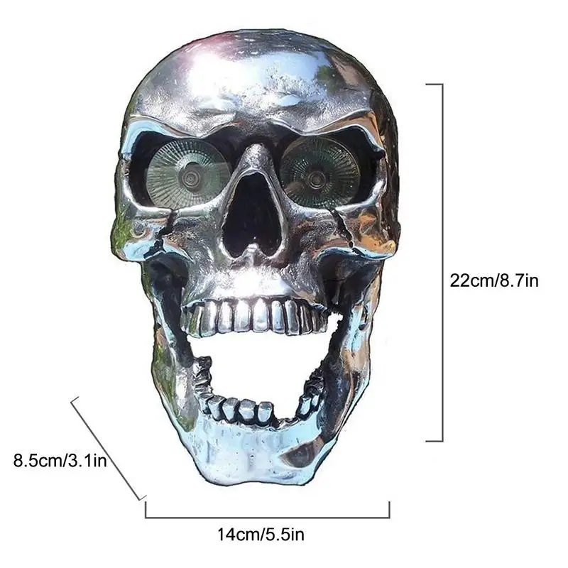 Vintage LED Motorcycle Skull Headlight High Low Beam Lamp for Halloween Skull Head Decoration