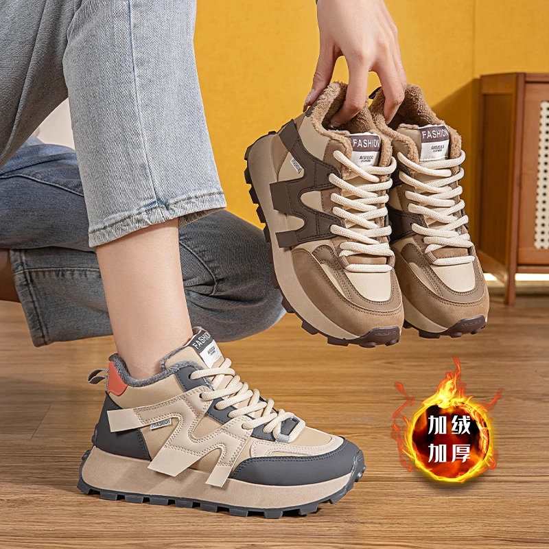 

Keep Warm Women Thermal Golf Sport Shoes Fur Inside Female Golfer Athletic Sneakers Training Snow Golf Sneakers