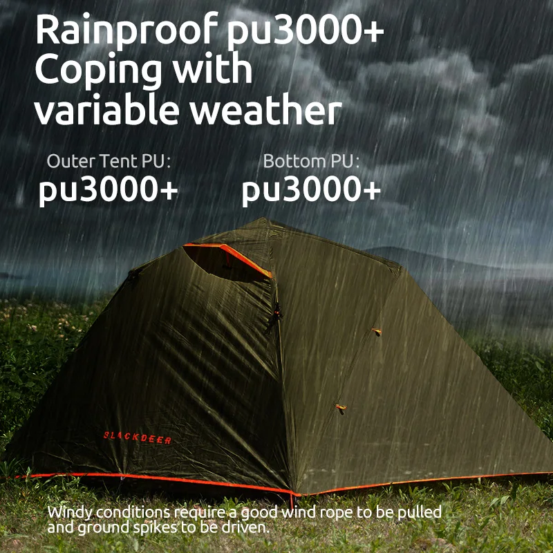 Blackdeer Archeos 2 Person Tent Lightweight Backpacking Silicon Coated For Hiking Trekking Aluminum Pole Camping Tent 2V2 portable tent camping tent