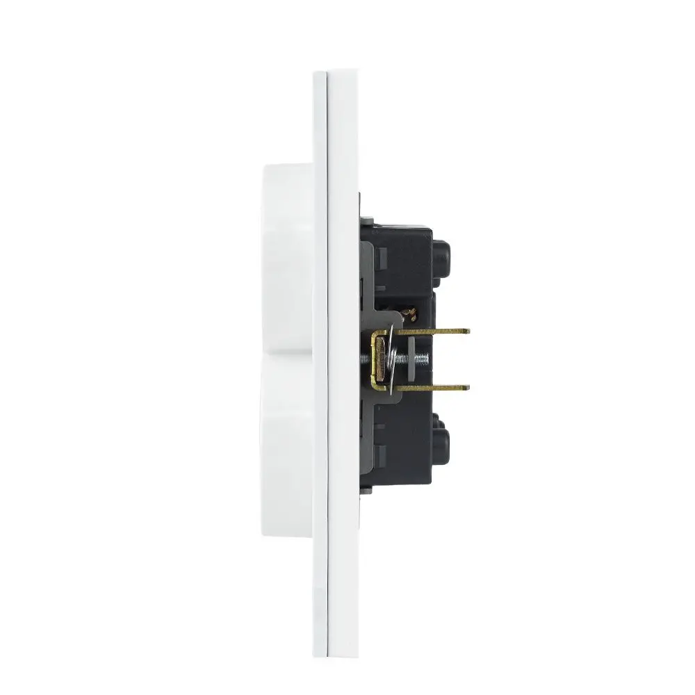 Wall Double Sockets Upright Crystal Glass Panel EU Germany AC Power Points Plug Outlets 110-250V Russia Spain Europe Home Office