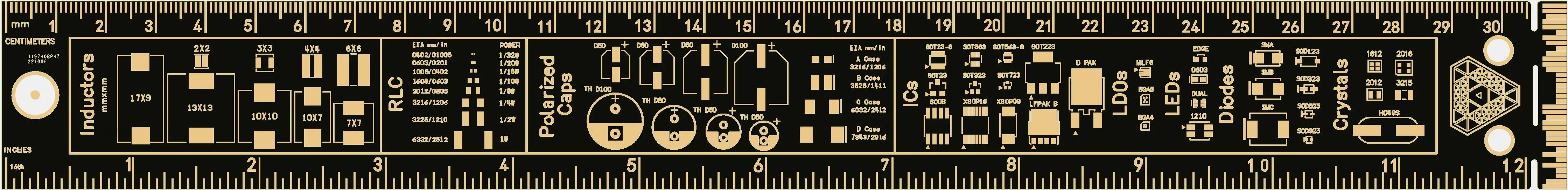 Faith Ruler II multifunktionales PCB-Lineal Zeichenlineal, technisches Lineal, 30 cm – Detail 1